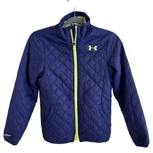 Under Armour Medium Purple Storm 1 Quilted Puffer Jacket Cold Gear Infrared